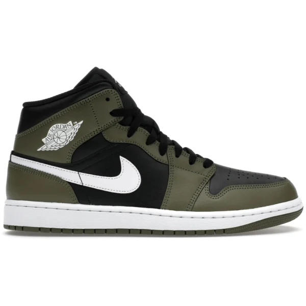 Jordan 1 Mid Black White Olive