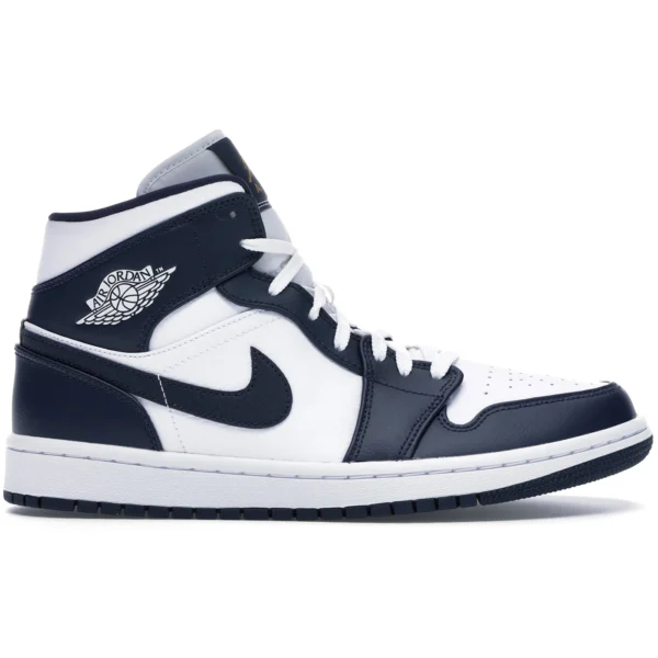 Jordan 1 Mid White Metallic Gold Obsidian