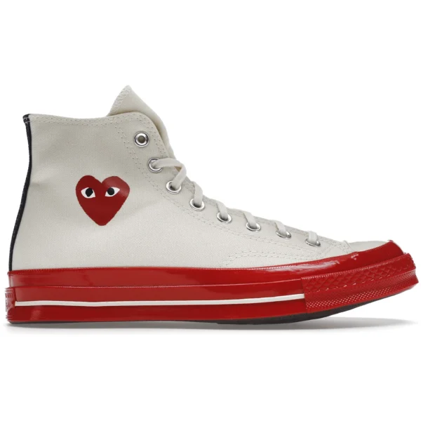 Converse Chuck Taylor All Star 70 Hi Comme des Garcons PLAY Egret Red Midsole