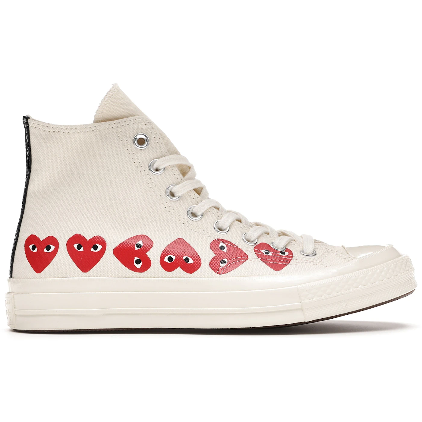 Converse Chuck Taylor All Star 70 Hi Comme des Garcons PLAY Multi-Heart White 2 Converse Chuck Taylor All Star 70 Hi Comme des Garcons PLAY Multi Heart White 1