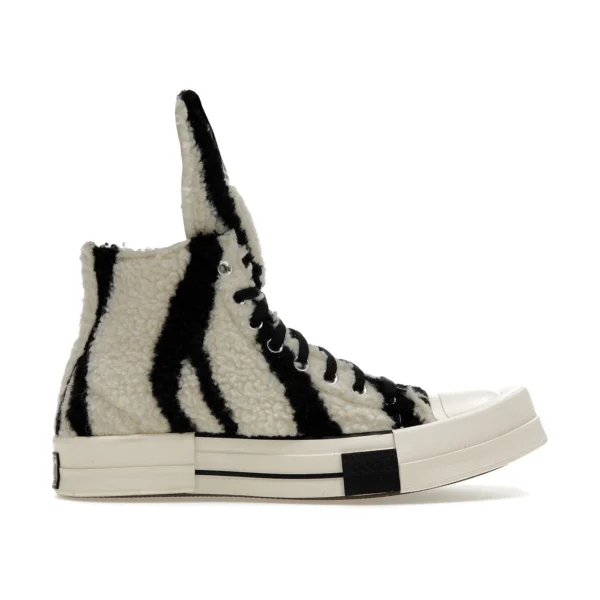 Converse TURBODRK Chuck Taylor All Star 70 Hi Rick Owens DRKSHDW Sherpa Zebra Print White Black