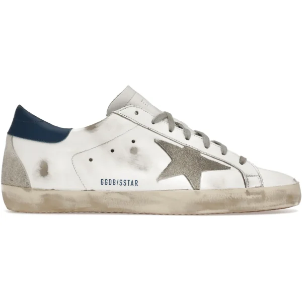 Golden Goose Super-Star White Royal Blue Grey Suede Patch