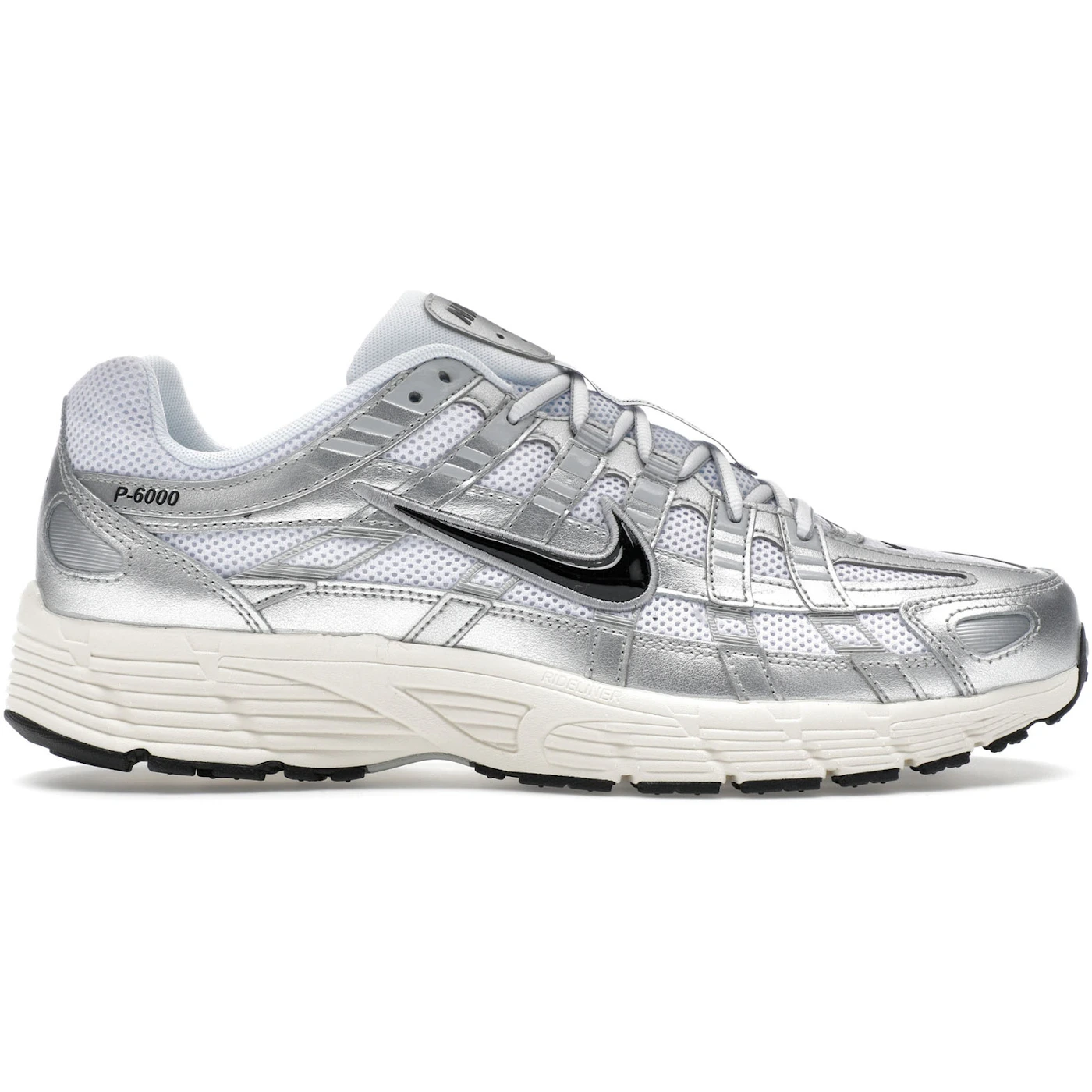 Nike P 6000 White Metallic Silver Flat Silver Black 1