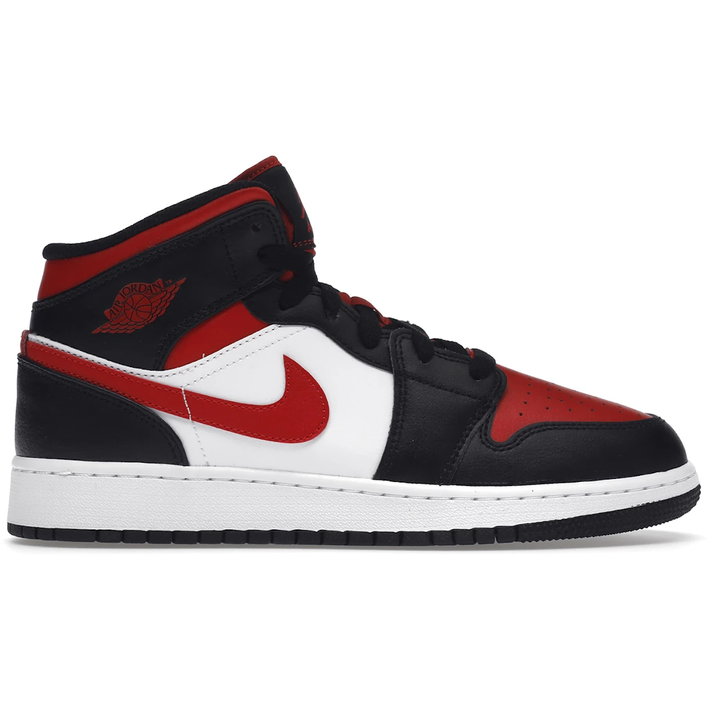 Air Jordan 1 Mid Black Fire Red GS 1
