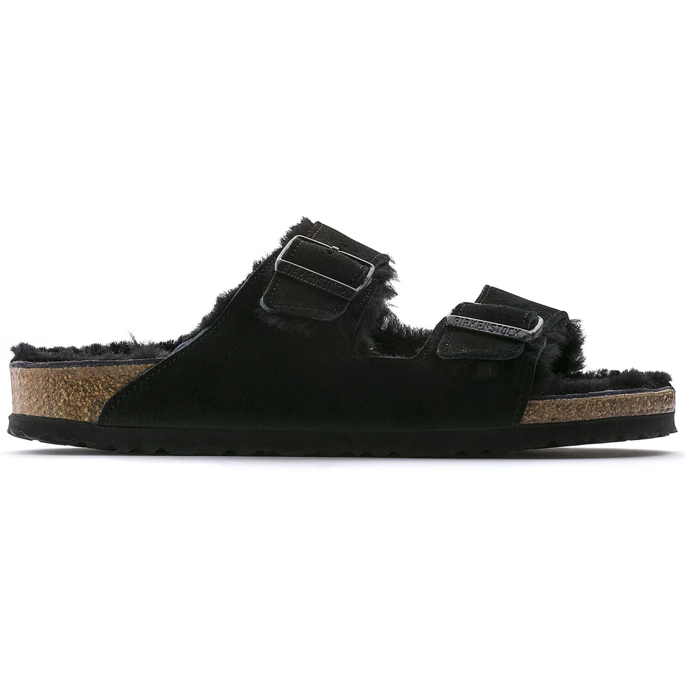 Birkenstock Arizona Shearling Suede Leather Black 1 Birkenstock Arizona Shearling Suede Leather Black 1