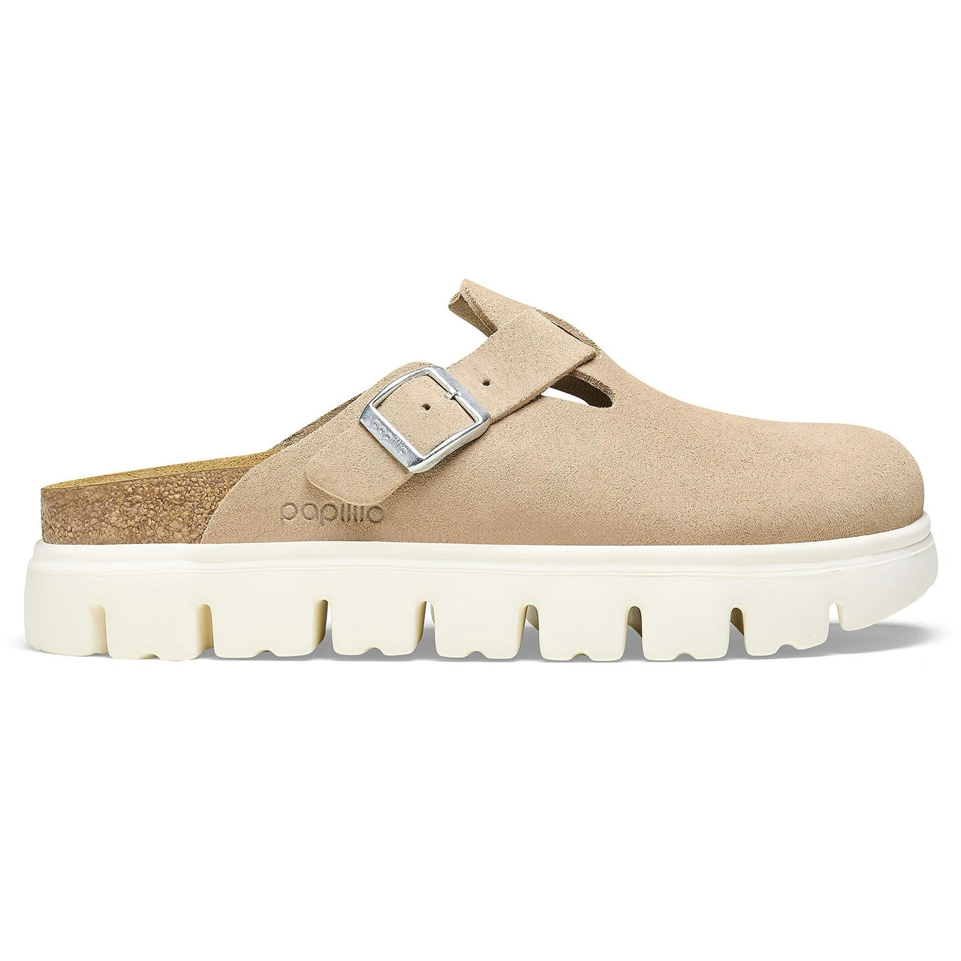 Birkenstock Boston Chunky Suede Warm Sand (Narrow) (Women's) 2 Birkenstock Boston Chunky Suede Warm Sand Narrow Womens 1