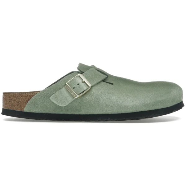 Birkenstock Boston Soft Footbed Suede Green Tea (Narrow Fit)