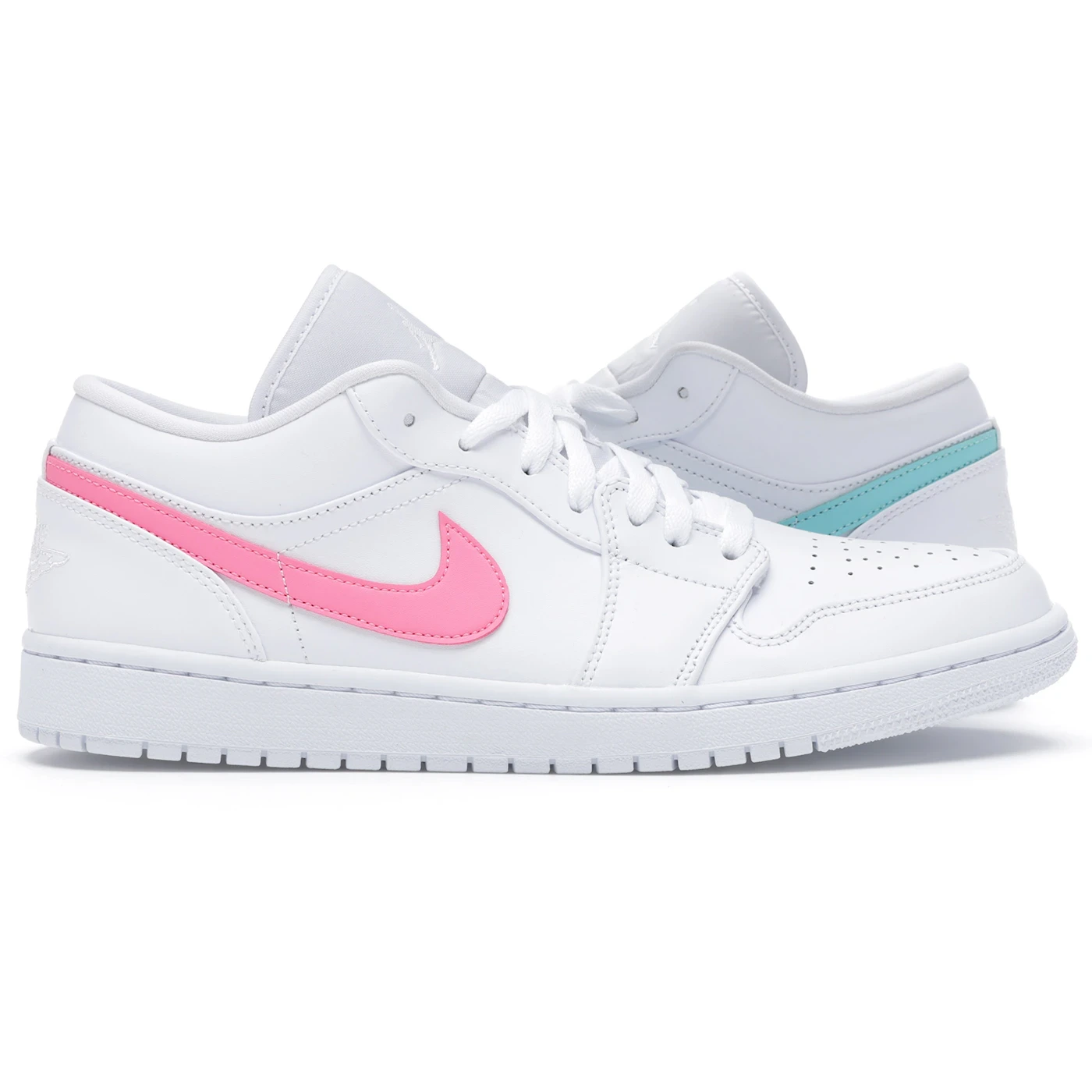 Jordan 1 Low White Multi-Color Swoosh