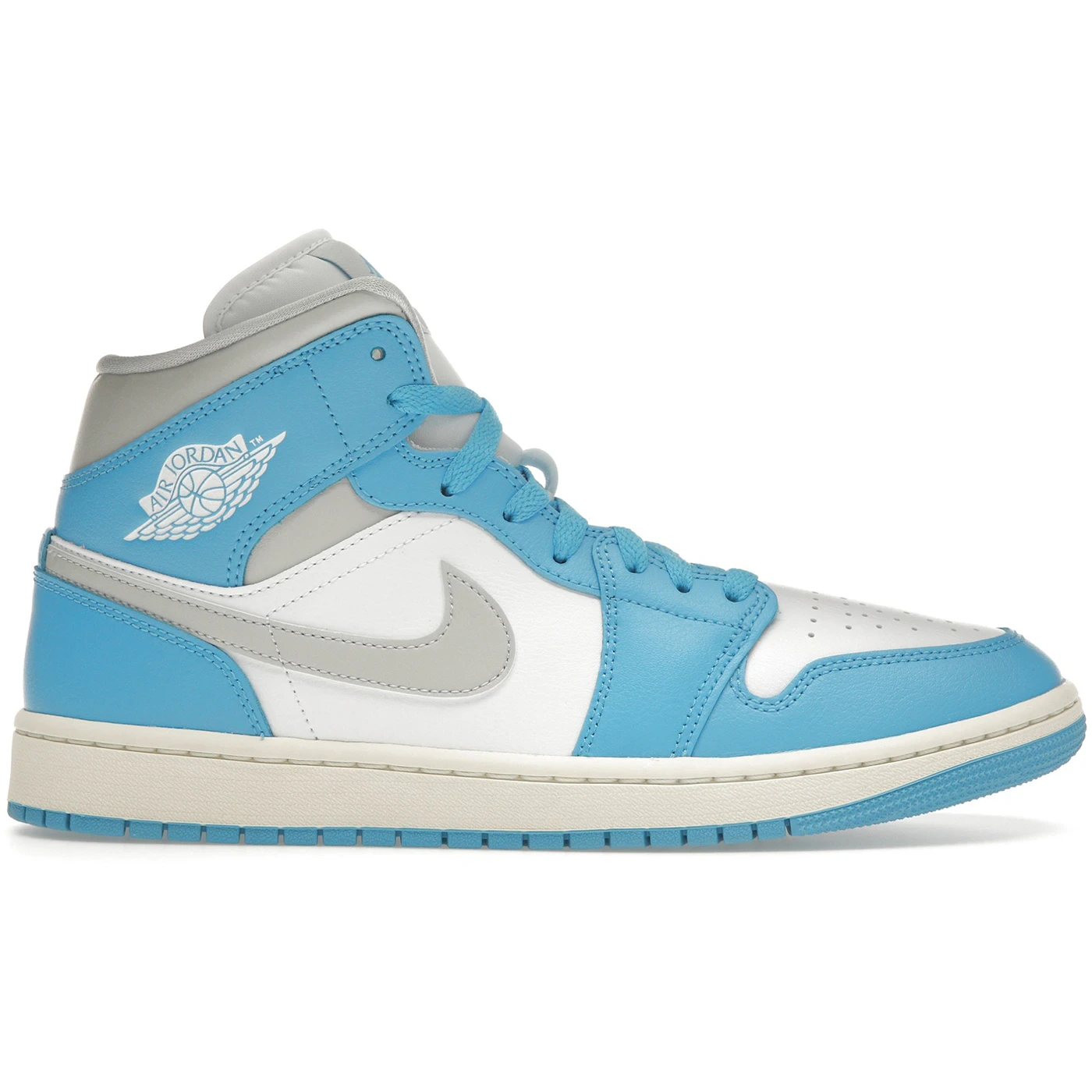 Jordan 1 Mid Dark Powder Blue White Sail Neutral Grey (Women's) 2 Jordan 1 Mid Dark Powder Blue White Sail Neutral Grey Womens 1