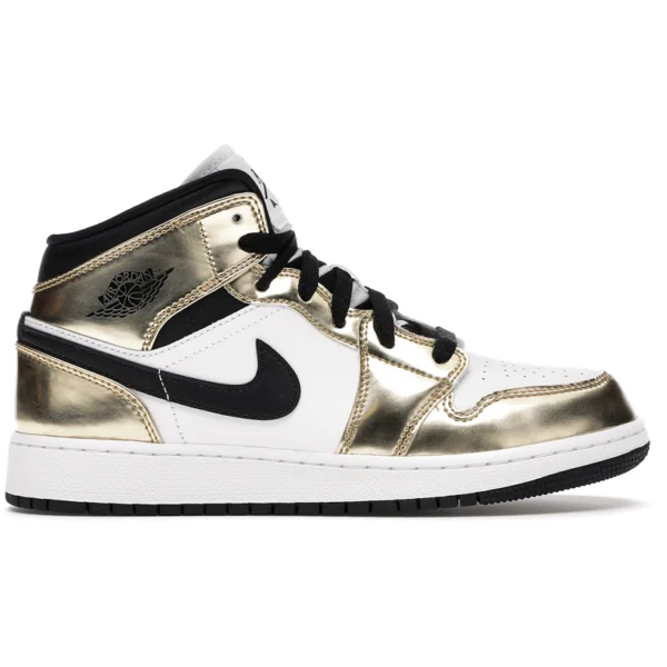 Jordan 1 Mid Metallic Gold Black White (GS)