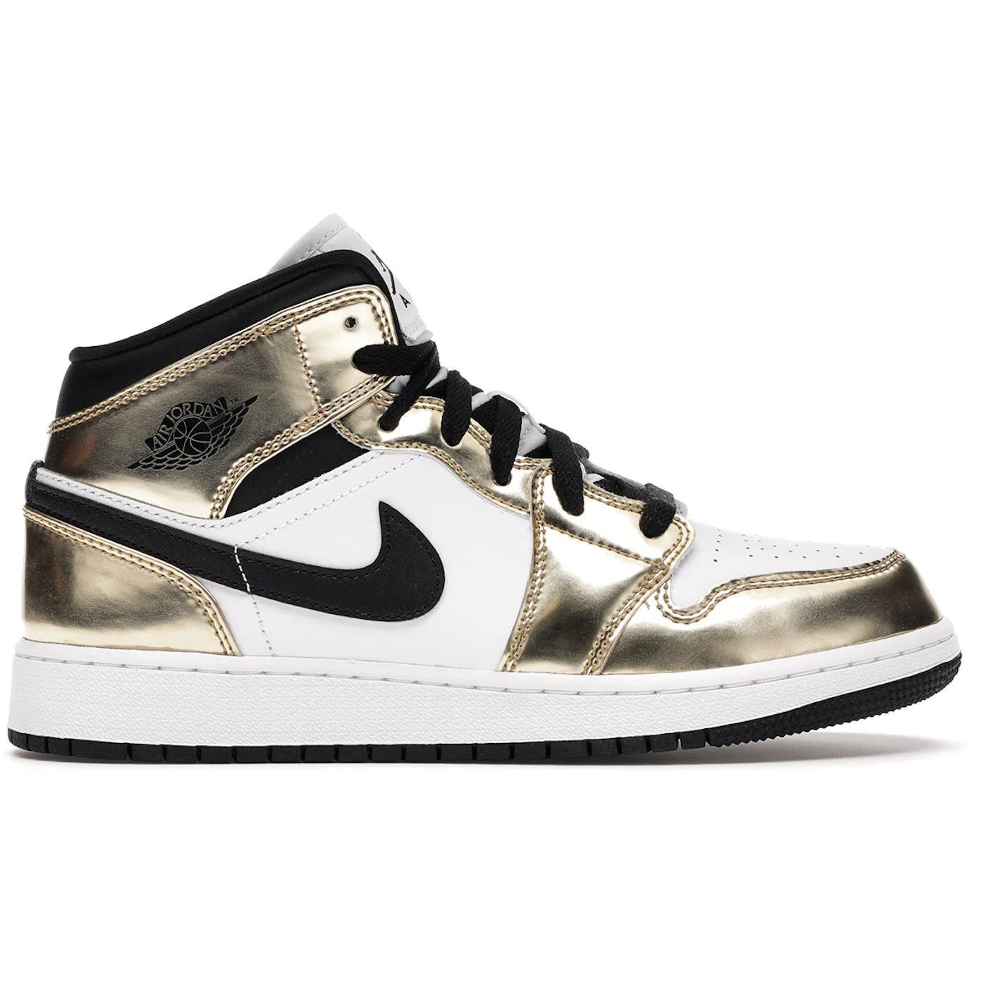 Jordan 1 Mid Metallic Gold Black White (GS) 1 Jordan 1 Mid Metallic Gold Black White GS 1