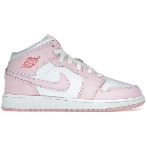 Jordan 1 Mid Pink Foam Fire Red (GS)