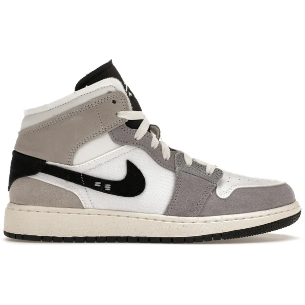 Jordan 1 Mid SE Craft White Cement Grey Black (GS)