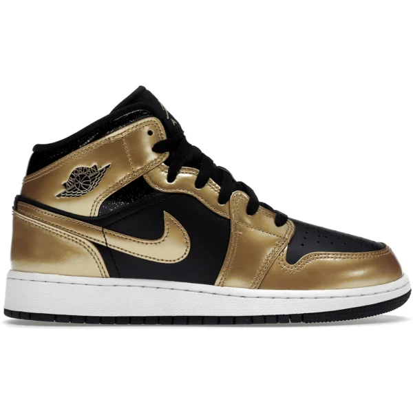 Jordan 1 Mid SE Metallic Gold Black (GS)