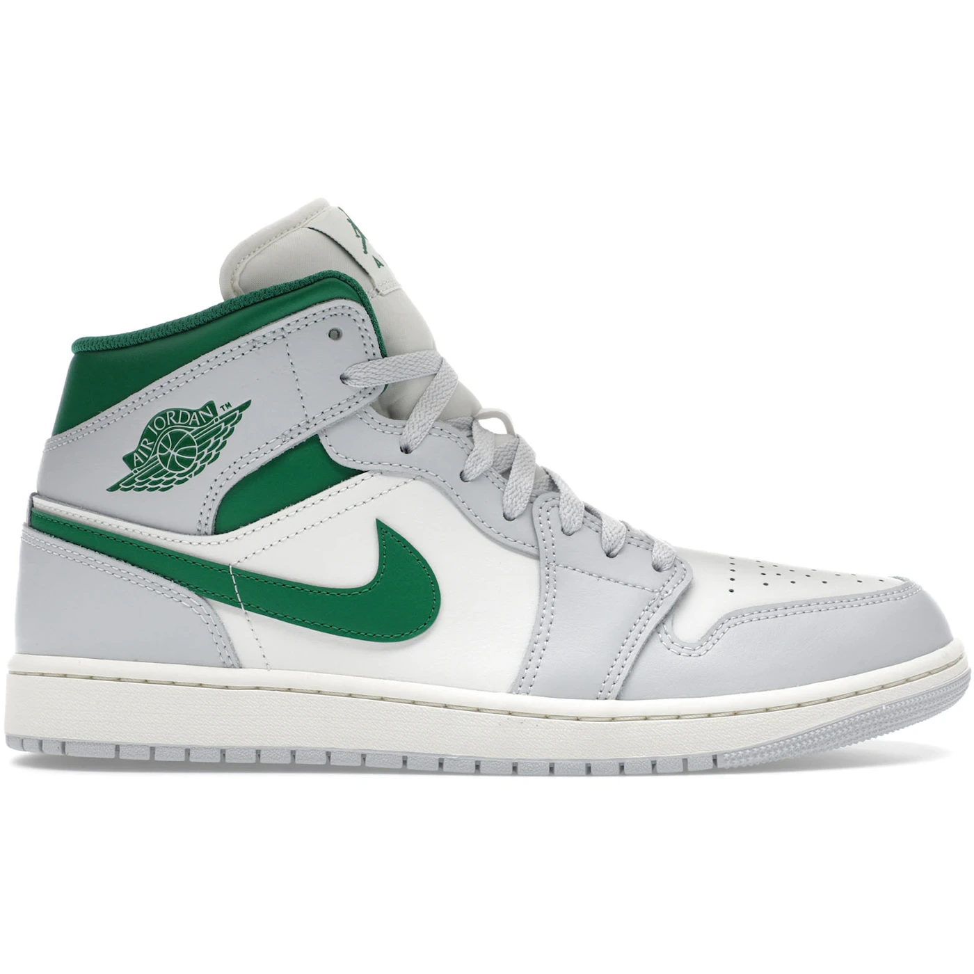 Jordan 1 Mid White Pure Platinum Pine Green 1