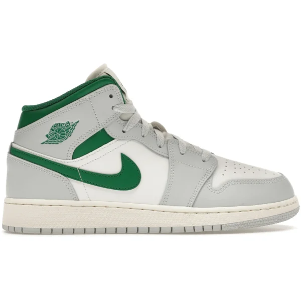Jordan 1 Mid White Pure Platinum Pine Green (GS)