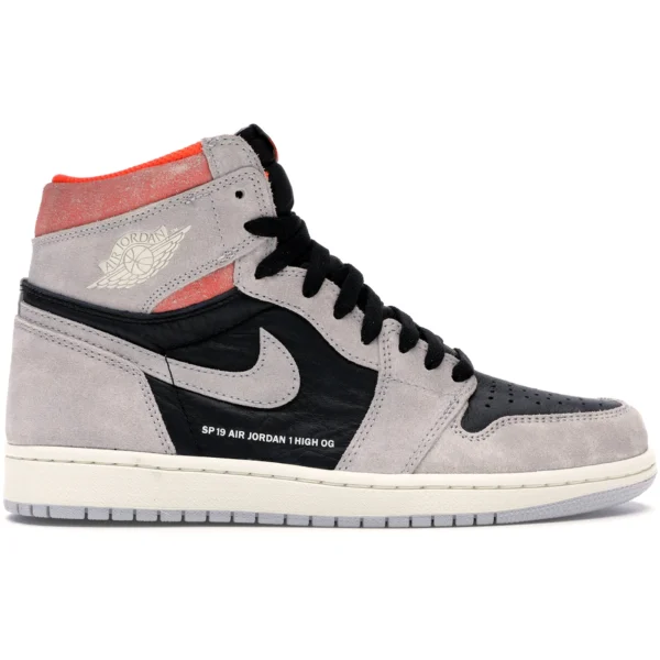 Jordan 1 Retro High Neutral Grey Hyper Crimson