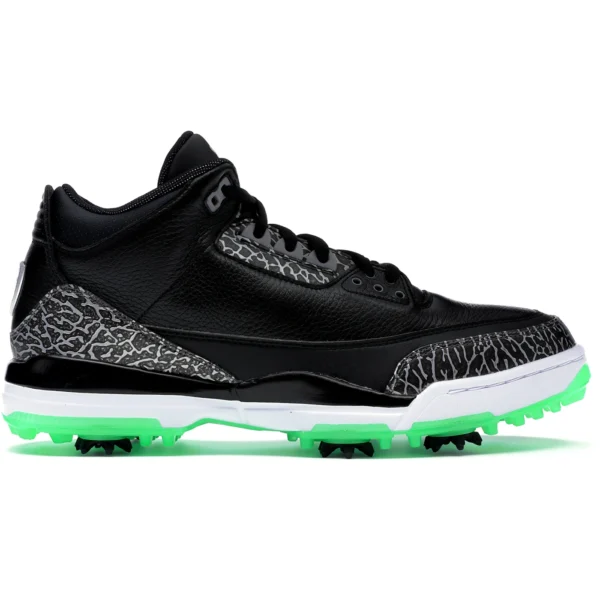 Jordan 3 Retro Golf Black Green Glow