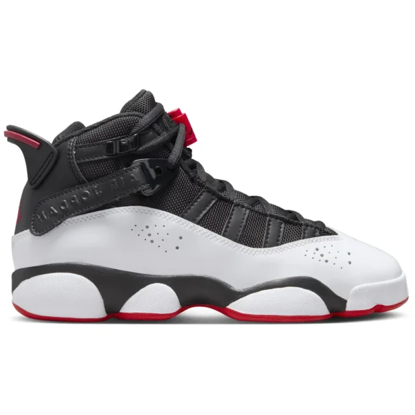 Jordan 6 Rings Black White University Red (GS)