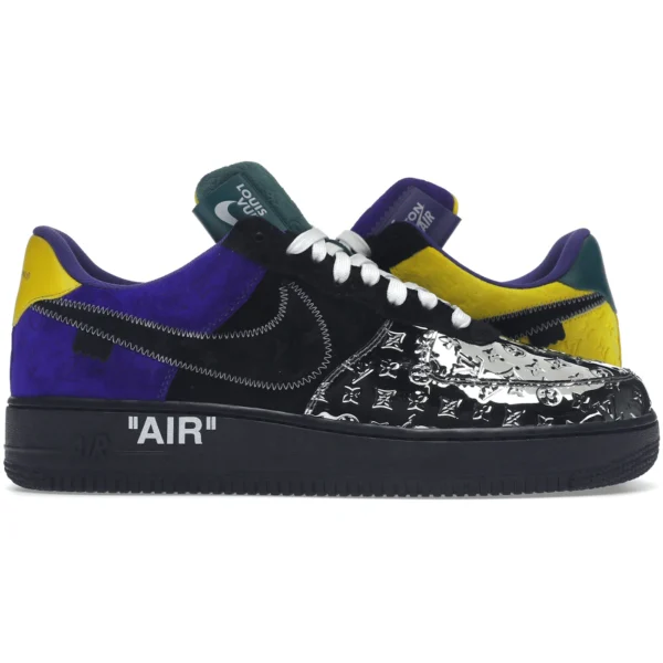 Louis Vuitton Nike Air Force 1 Low By Virgil Abloh Black Metallic Silver