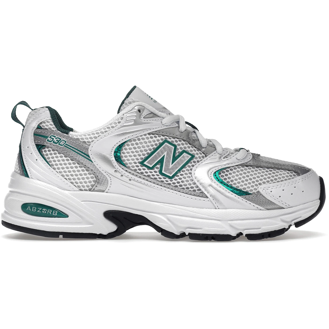 New Balance 530 White Silver Green 2 New Balance 530 White Silver Green 1