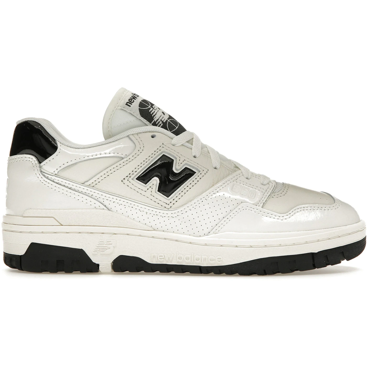 New Balance 550 Sea Salt Black Patent 1