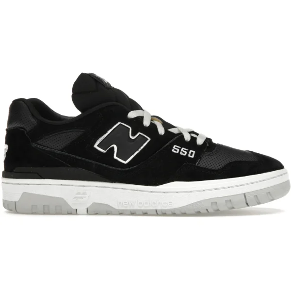 New Balance 550 Suede Perforated Leather Black White