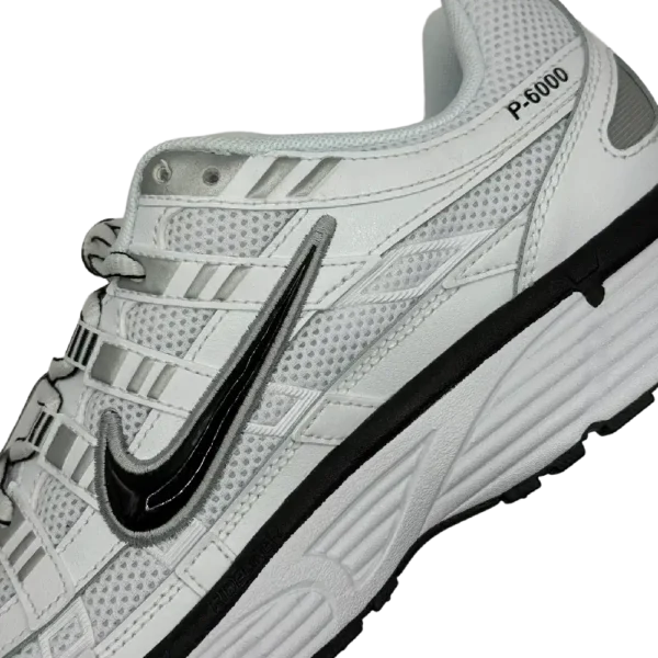 Nike P-6000 White Metallic Silver Black