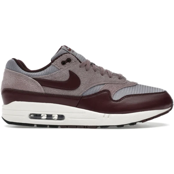 Nike Air Max 1 Essential PRM Cement Grey Burgundy Crush