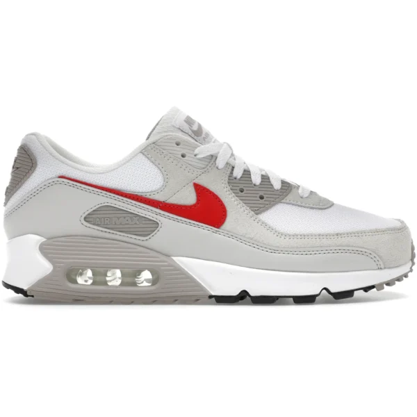 Nike Air Max 90 White College Grey Vast Grey University Red