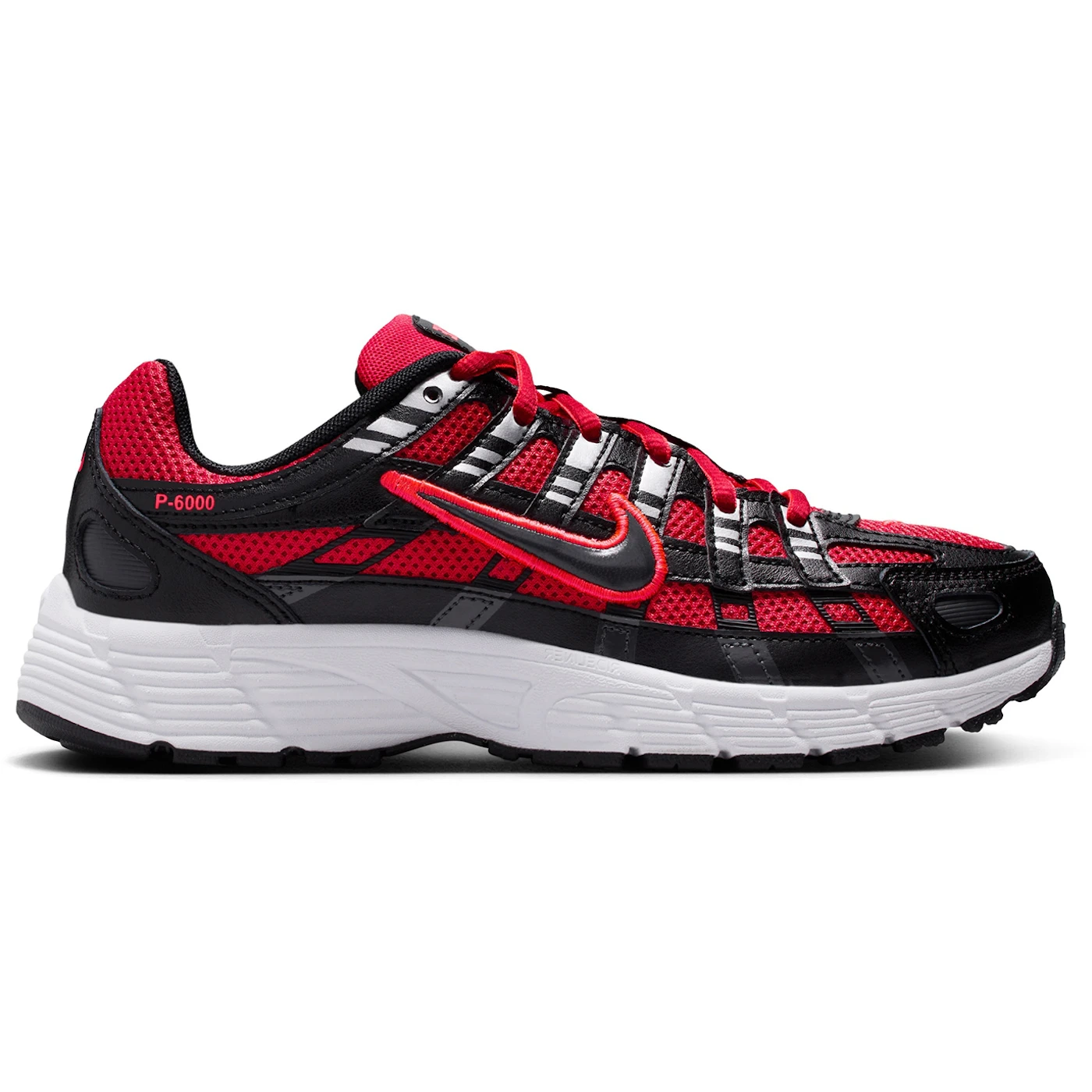Nike P 6000 University Red Metallic Silver Dark Smoke Grey Black GS 1