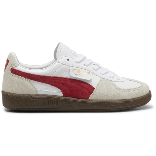 Puma Palermo Leather Puma White Vapor Gray Club Red