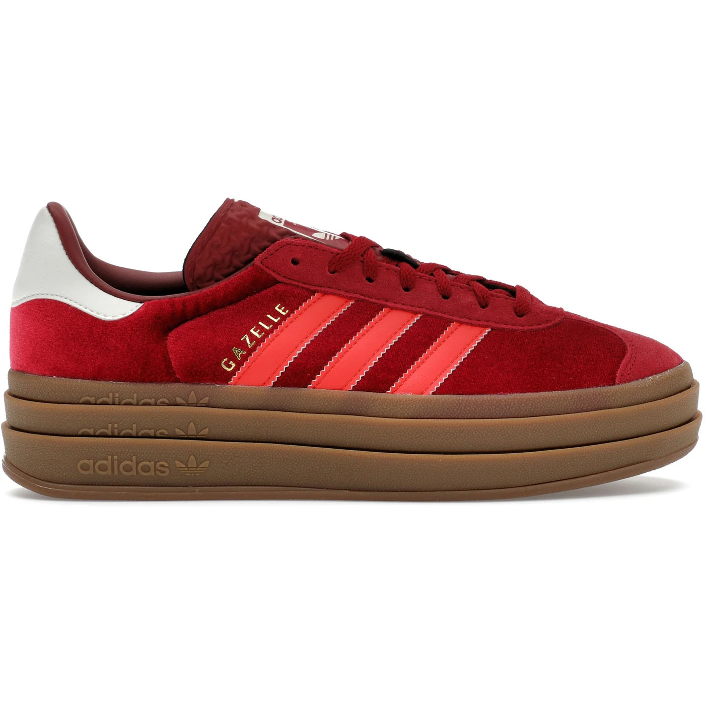adidas Gazelle Bold Bright Red Velvet Womens 1