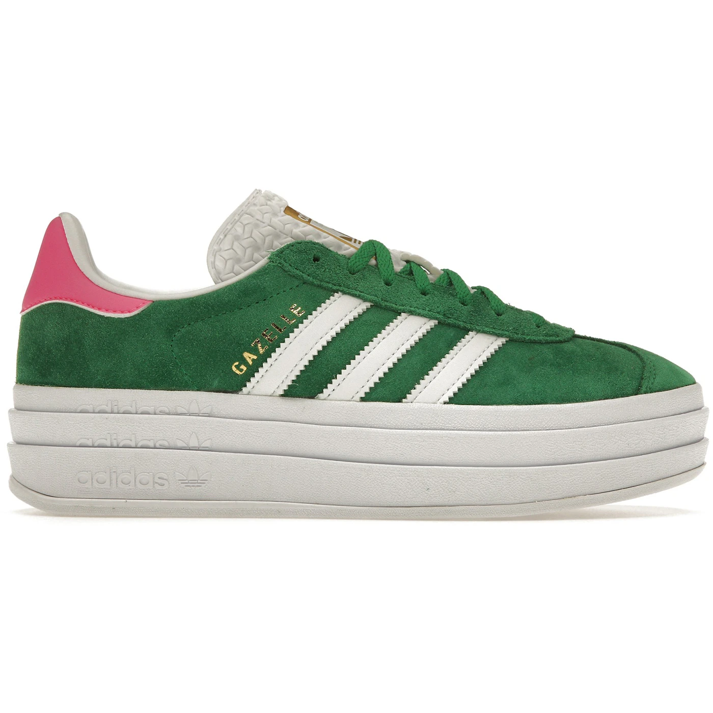 adidas Gazelle Bold Green Lucid Pink Womens 1