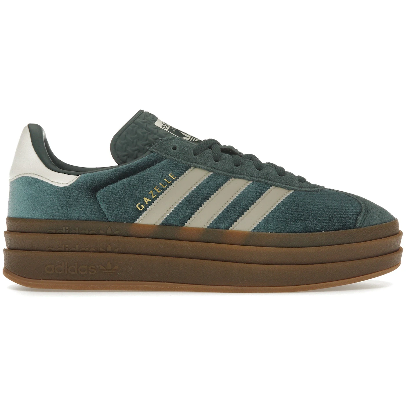 adidas Gazelle Bold Mineral Green Velvet Womens 1