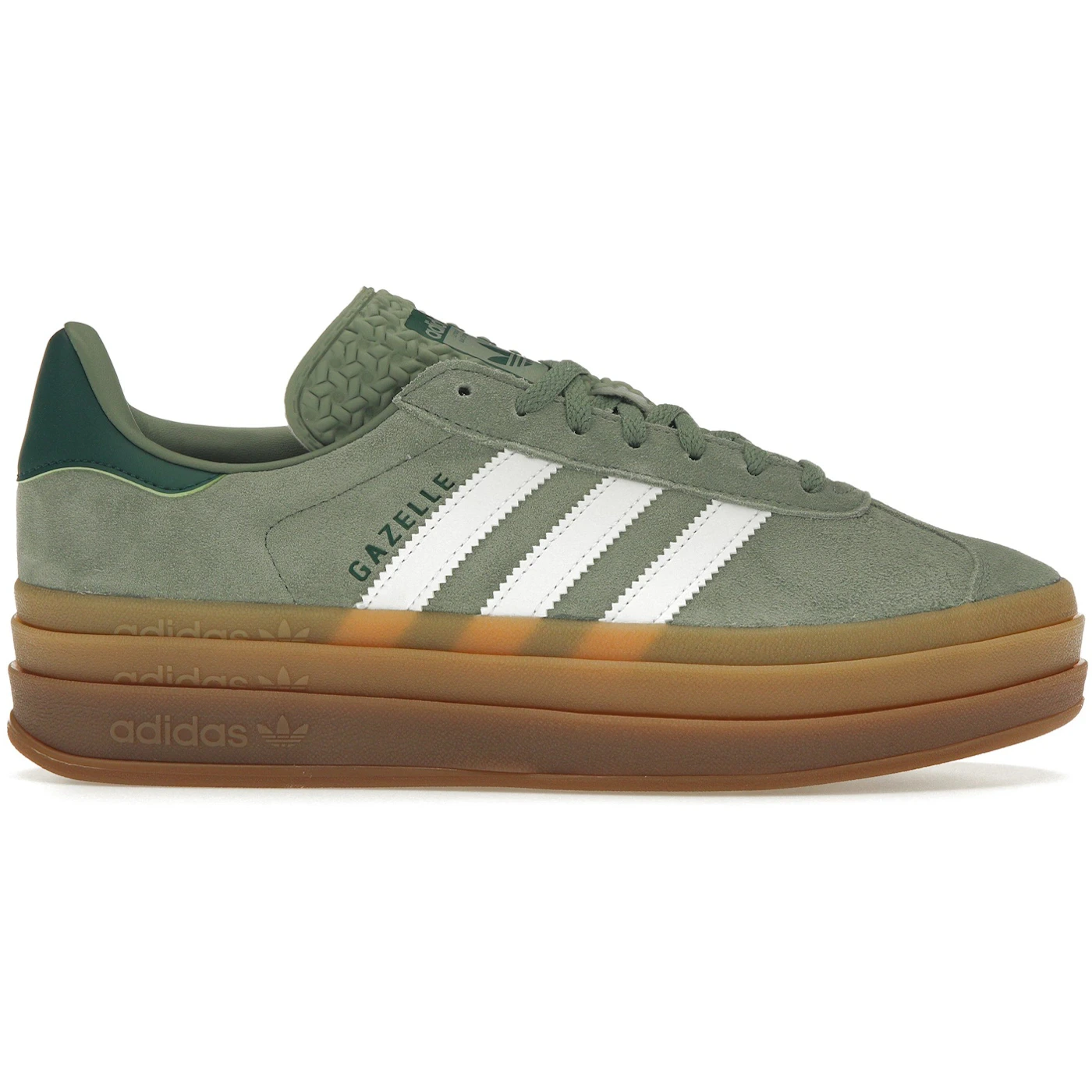 adidas Gazelle Bold Silver Green Gum Womens 1