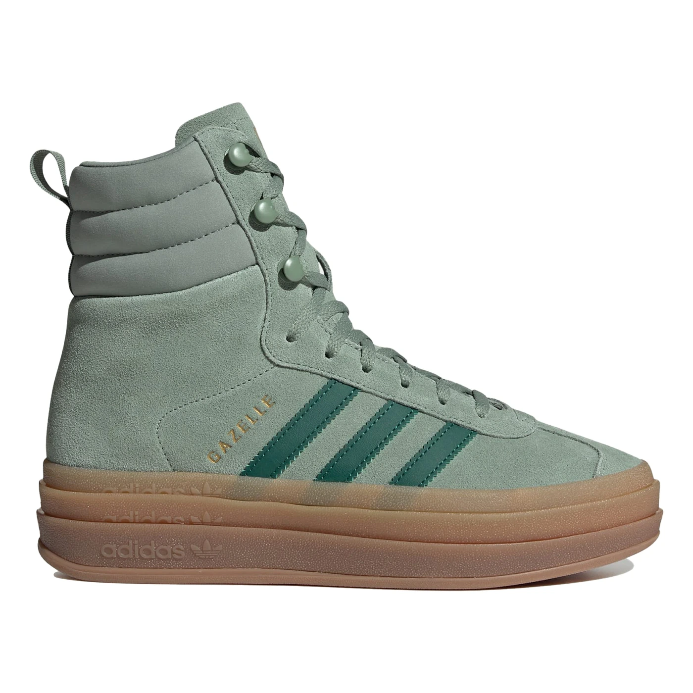 adidas Gazelle High Silver Green Womens 1