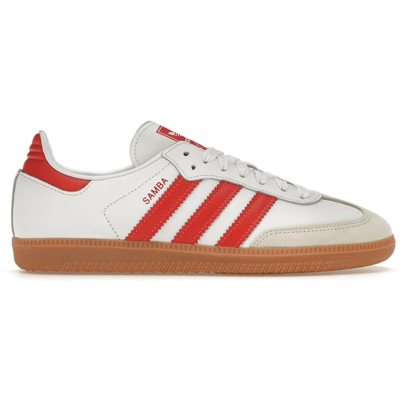 adidas Samba OG White Solar Red Gum (Women's) 2 adidas Samba OG White Solar Red Gum Womens 1