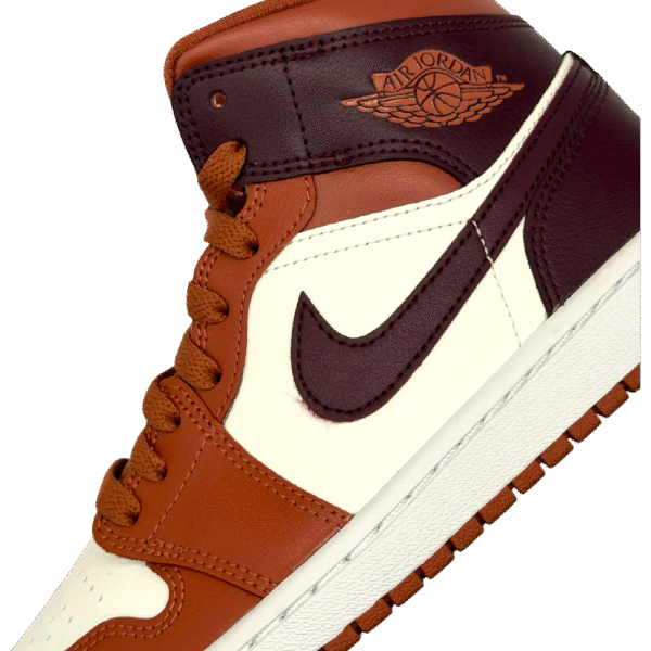 Jordan 1 Mid Dusty Peach Night Maroon (Women’s)