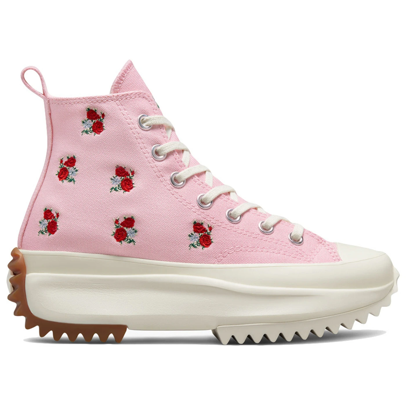 Converse Run Star Hike Platform Hi Embroidered Floral Sunrise Pink