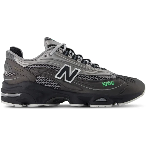 New Balance 1000 Dark Silver Metallic Lime Leaf