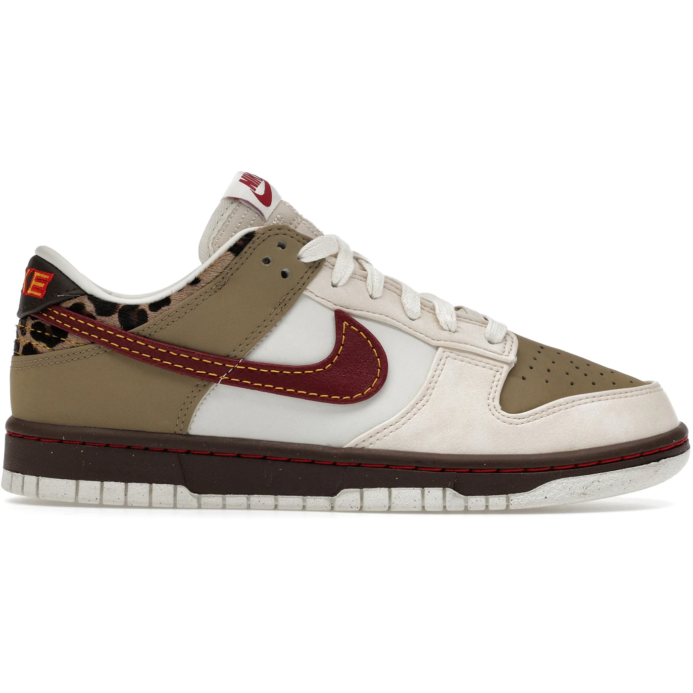 Nike Dunk Low Retro Khaki Team Red Pearl White (Women's) 2 Nike Dunk Low Retro Khaki Team Red Pearl White Womens 1