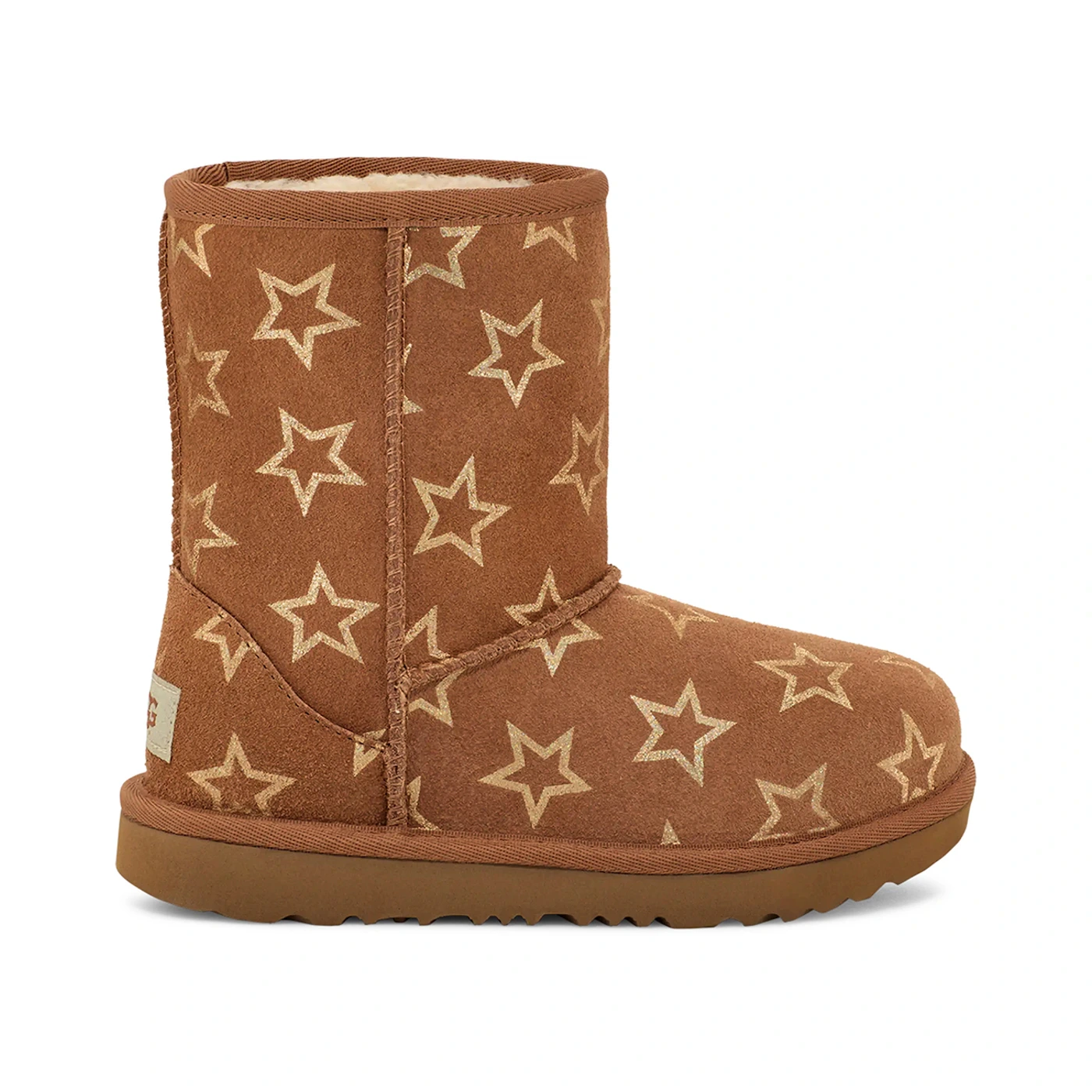 UGG Classic II Iridescent Stars Boot Chestnut Gold Iridescent (Kids) 2 UGG Classic II Iridescent Stars Boot Chestnut Gold Iridescent Kids 1