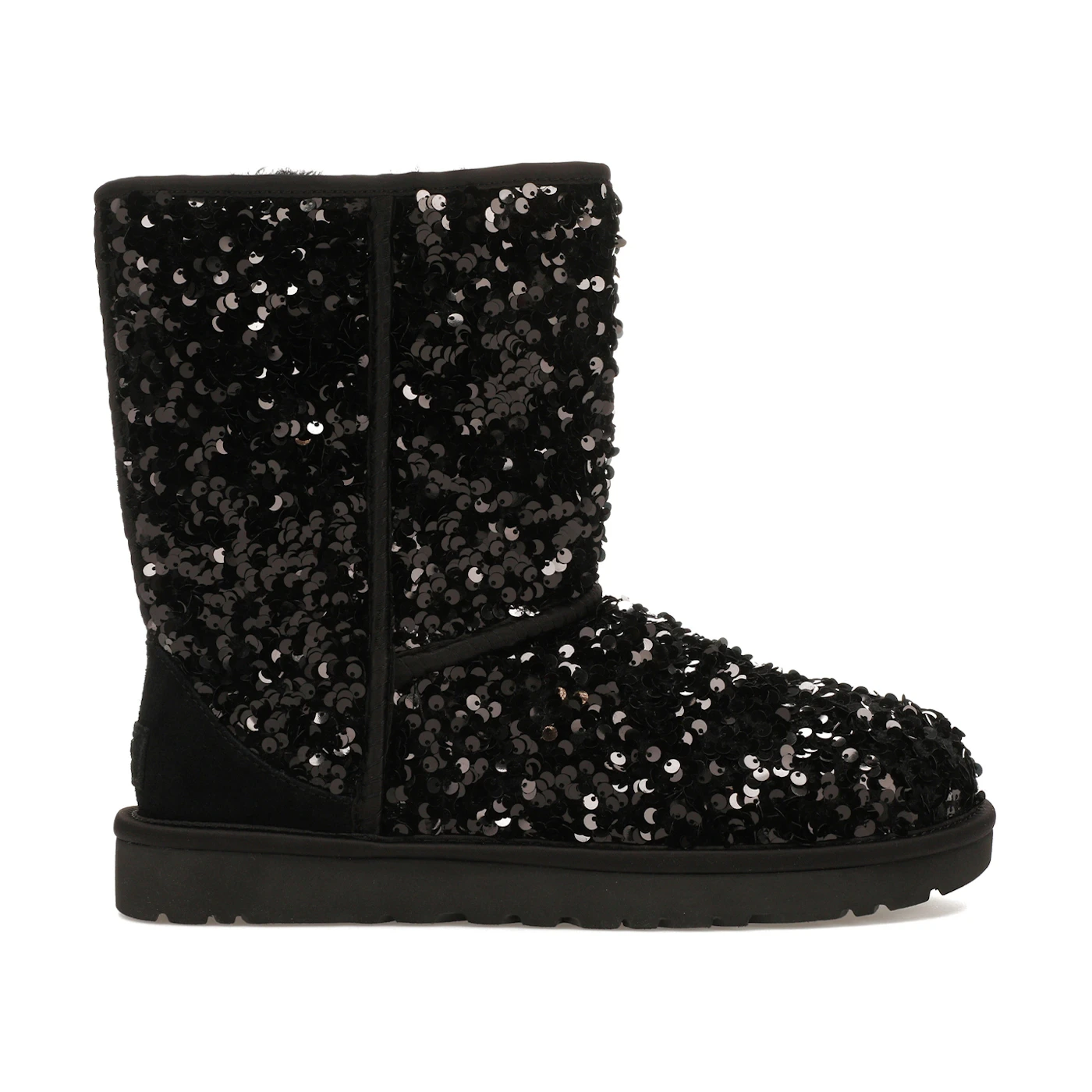 UGG Classic Short Chunky Sequin Boot Black (Women's) 2 UGG Classic Short Chunky Sequin Boot Black Womens 1