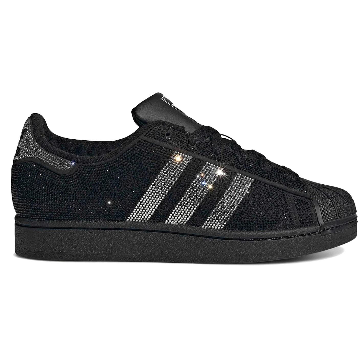 adidas Superstar II Rhinestone Black Silver (Women's) 3 adidas Superstar II Rhinestone Black Silver (Women's)