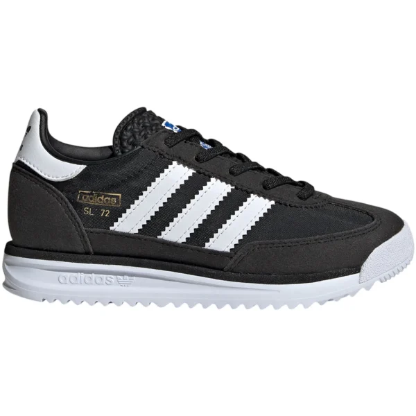 adidas SL 72 RS Elastic Laces Core Black Cloud White Blue (PS)