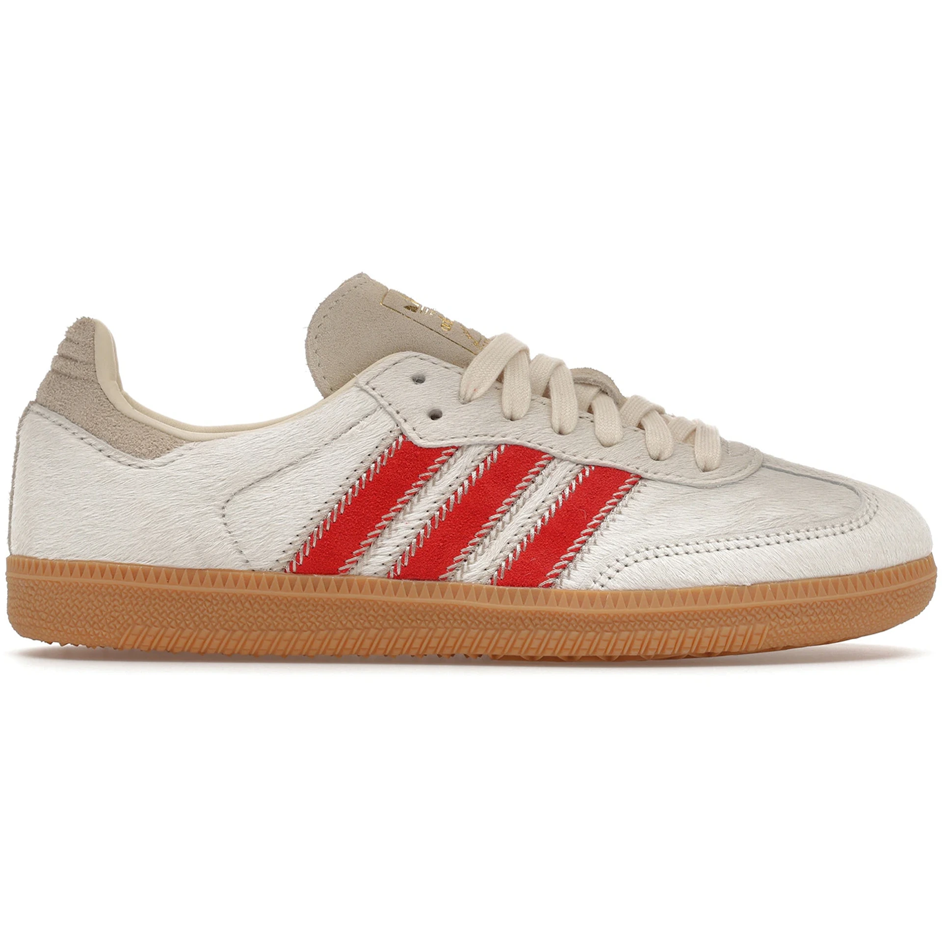 adidas Samba OG Pony Hair Wonder Beige Better Scarlet (Womens) 1 adidas Samba OG Pony Hair Wonder Beige Better Scarlet Womens 3
