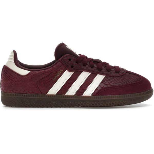 adidas Samba OG Snakeskin Maroon Cream White (Womens)