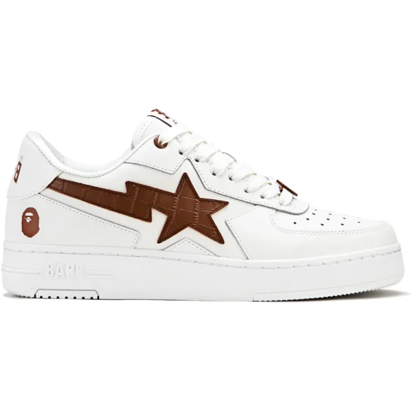 A Bathing Ape Sta Icon #1 White Brown Croc