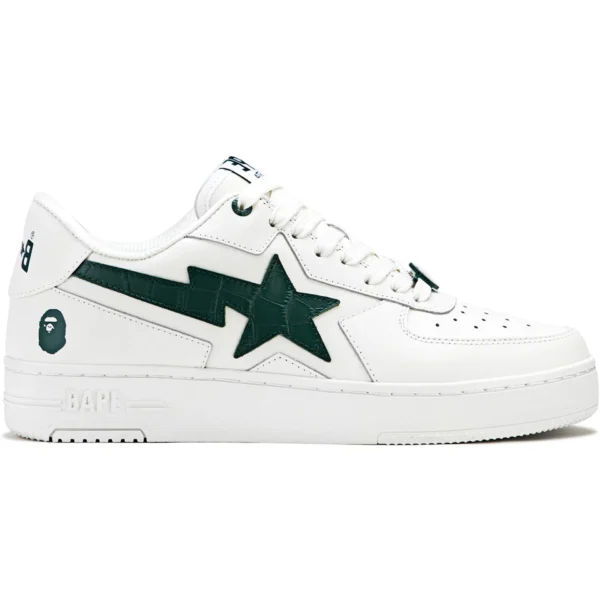 A Bathing Ape Sta Icon #1 White Green Croc